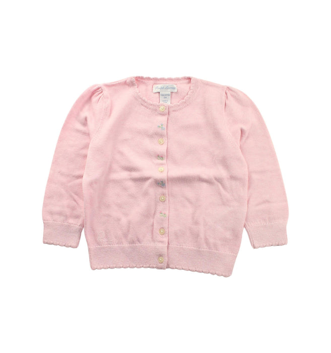 A Pink Cardigans from Ralph Lauren in size 12-18M for girl. (Front View)