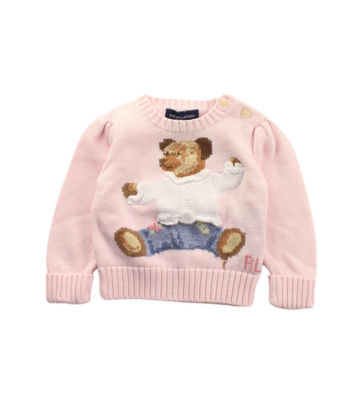 A Pink Knit Sweaters from Ralph Lauren in size 6-12M for girl. (Front View)
