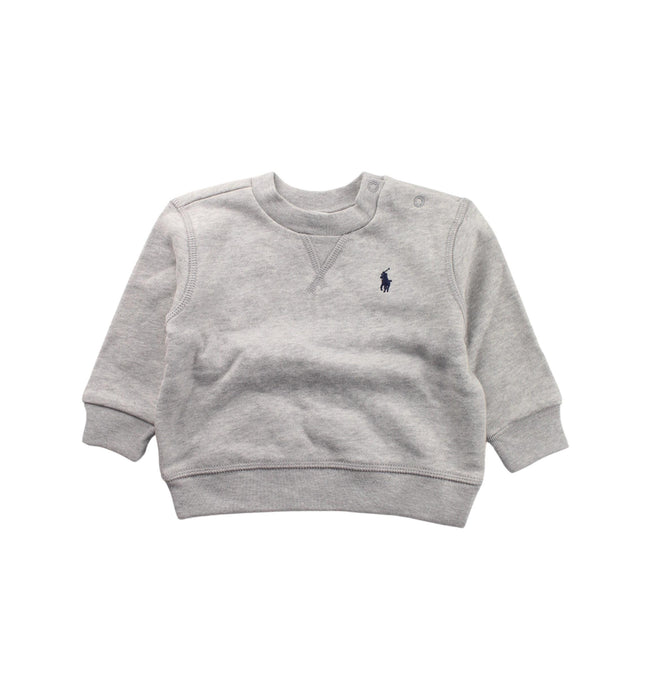 A Grey Crewneck Sweatshirts from Ralph Lauren in size 6-12M for boy. (Front View)