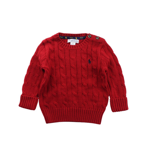 A Red Knit Sweaters from Ralph Lauren in size 6-12M for girl. (Front View)