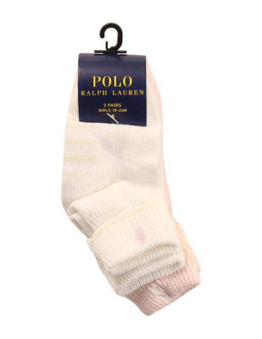 A Pink Socks from Polo Ralph Lauren in size 18-24M for neutral. (Front View)