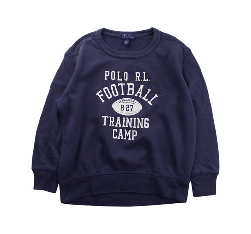 A Blue Crewneck Sweatshirts from Polo Ralph Lauren in size 6T for boy. (Front View)