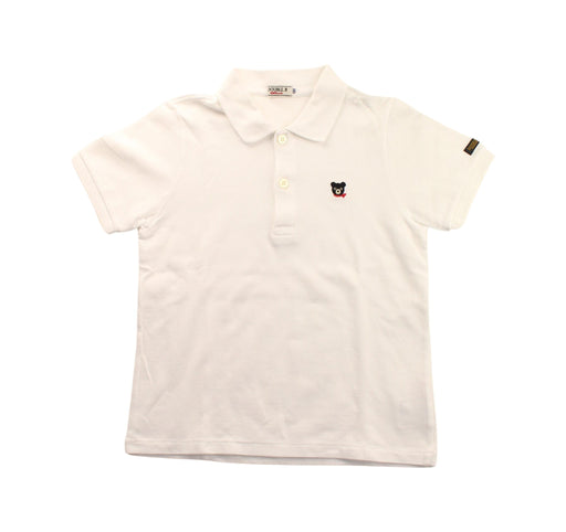 A White Short Sleeve Polos from Miki House in size 7Y for boy. (Front View)