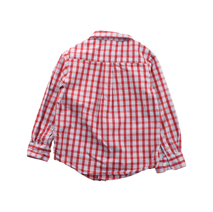 A Red Long Sleeve Shirts from Jacadi in size 4T for boy. (Back View)