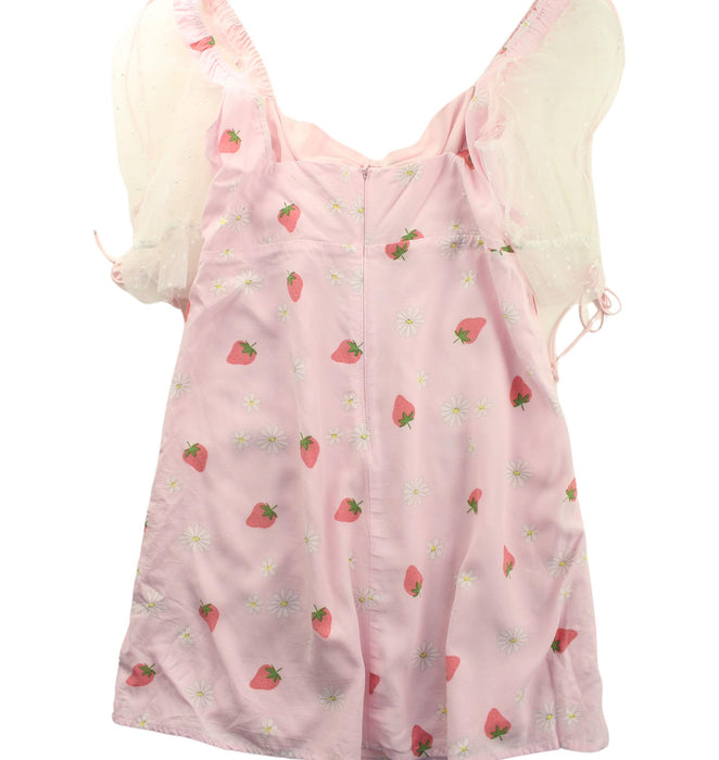 A Pink Short Sleeve Tops from For Love & Lemons in size 14Y for girl. (Back View)