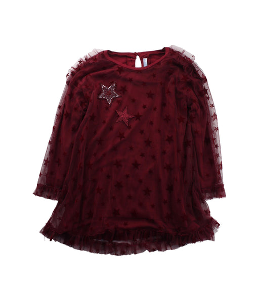 A Red Long Sleeve Dresses from Mayoral in size 4T for girl. (Front View)