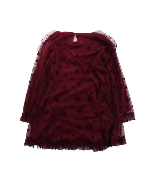 A Red Long Sleeve Dresses from Mayoral in size 4T for girl. (Back View)