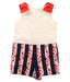 A Blue Sleeveless Rompers from Janie & Jack in size 4T for girl. (Front View)