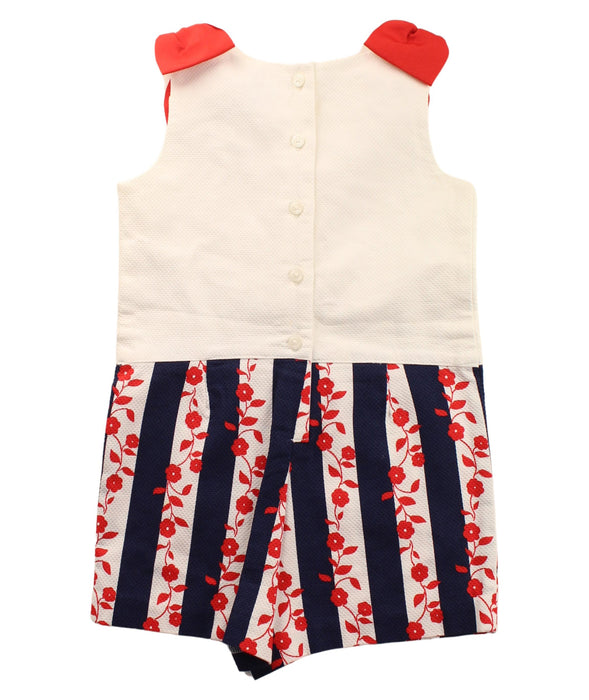 A Blue Sleeveless Rompers from Janie & Jack in size 4T for girl. (Back View)