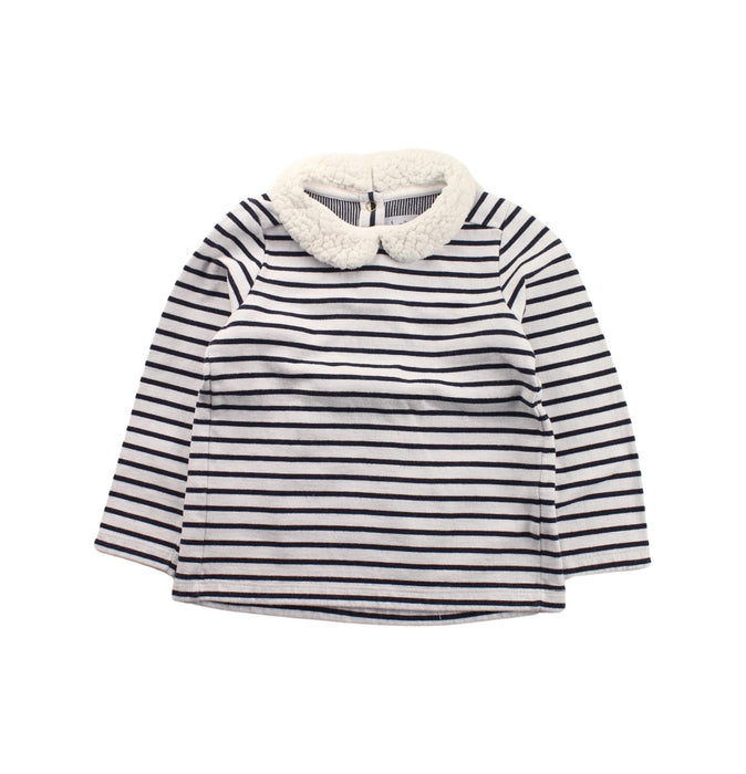 A Blue Long Sleeve Tops from Petit Bateau in size 4T for girl. (Front View)