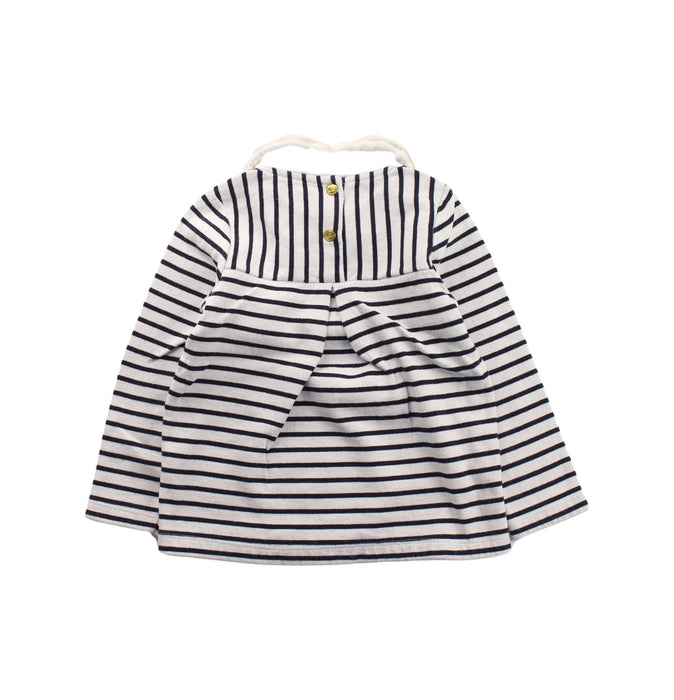 A Blue Long Sleeve Tops from Petit Bateau in size 4T for girl. (Back View)