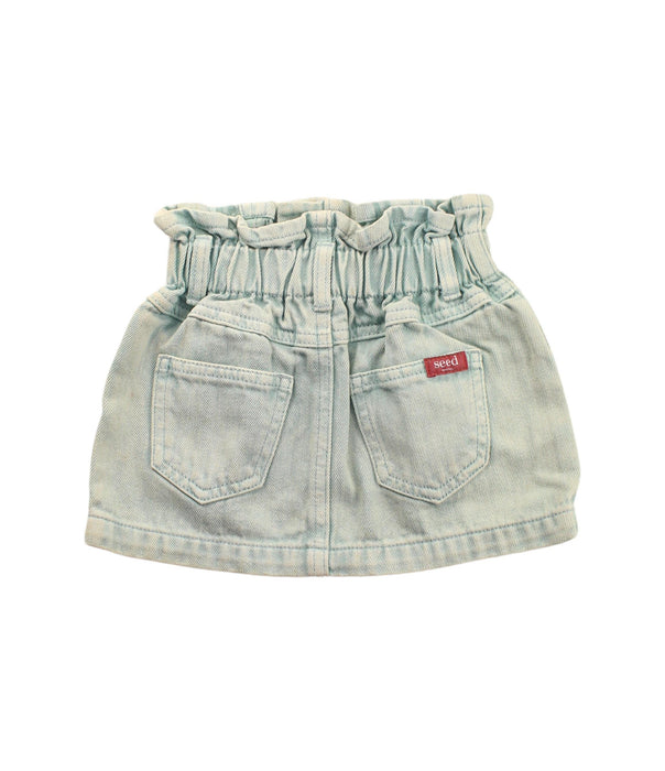 A Green Short Skirts from Seed in size 3T for girl. (Back View)