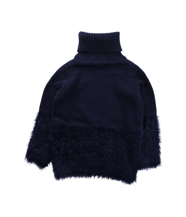 A Blue Knit Sweaters from Seed in size 12-18M for girl. (Back View)