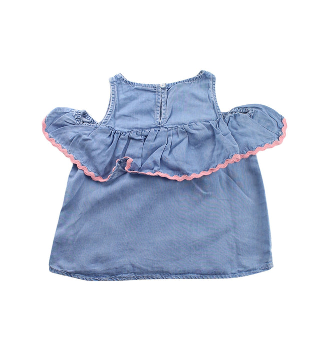 A Blue Short Sleeve Tops from Seed in size 3T for girl. (Back View)