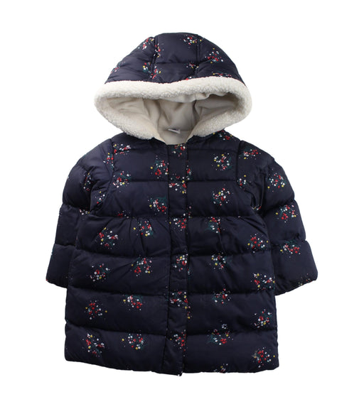 A Blue Puffer/Quilted Jackets from Petit Bateau in size 2T for girl. (Front View)