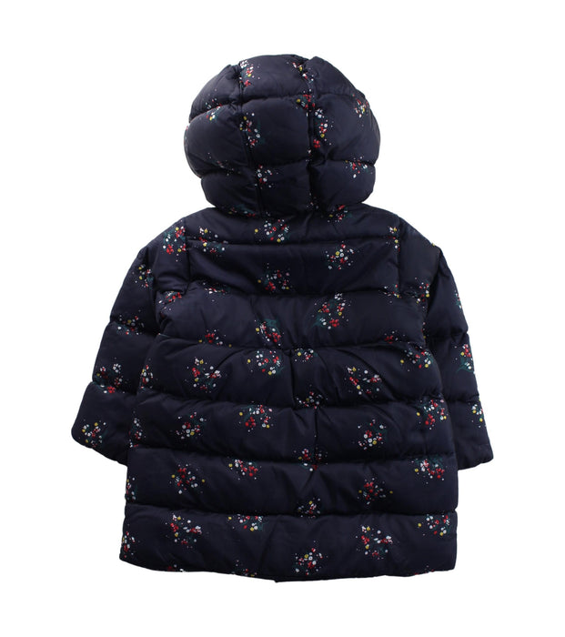 A Blue Puffer/Quilted Jackets from Petit Bateau in size 2T for girl. (Back View)