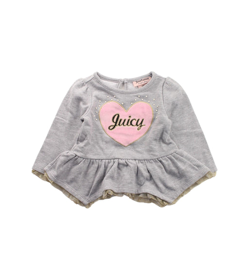 A Grey Long Sleeve Tops from Juicy Couture in size 6-12M for girl. (Front View)