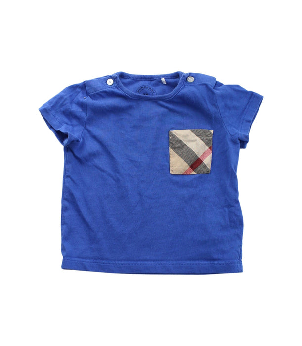 A Blue Short Sleeve T Shirts from Burberry in size 6-12M for boy. (Front View)