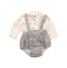 A Grey Long Sleeve Bodysuits from Nanos in size 3-6M for boy. (Front View)