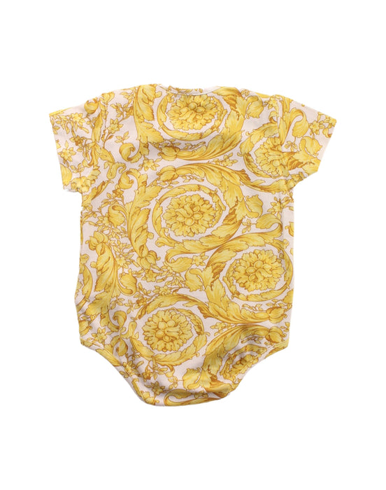 A Yellow Short Sleeve Bodysuits from Young Versace in size 6-12M for girl. (Back View)