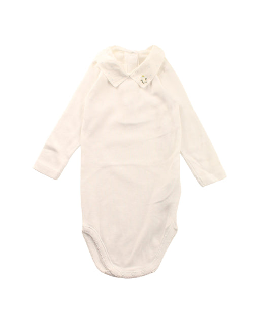 A White Long Sleeve Bodysuits from Bonpoint in size 6-12M for girl. (Front View)