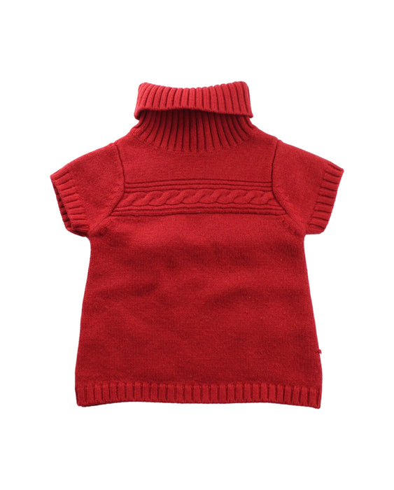 A Red Short Sleeve Tops from Jacadi in size 6T for girl. (Front View)