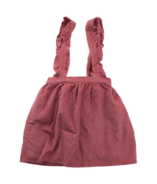 A Red Overall Dresses from La Coqueta in size 6T for girl. (Front View)