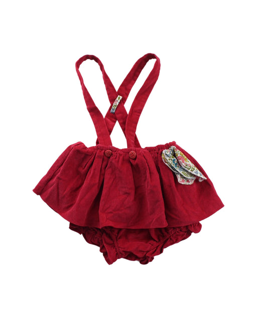 A Red Overall Dresses from Nanos in size 3T for girl. (Front View)