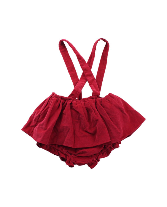 A Red Overall Dresses from Nanos in size 3T for girl. (Back View)