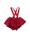 A Red Overall Dresses from Nanos in size 3T for girl. (Back View)