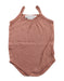 A Brown Sleeveless Bodysuits from Bonpoint in size 0-3M for girl. (Front View)