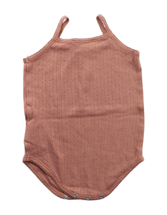 A Brown Sleeveless Bodysuits from Bonpoint in size 0-3M for girl. (Back View)