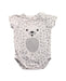 A Grey Short Sleeve Bodysuits from Seed in size 0-3M for girl. (Front View)
