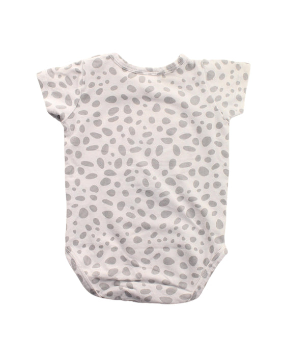 A Grey Short Sleeve Bodysuits from Seed in size 0-3M for girl. (Back View)