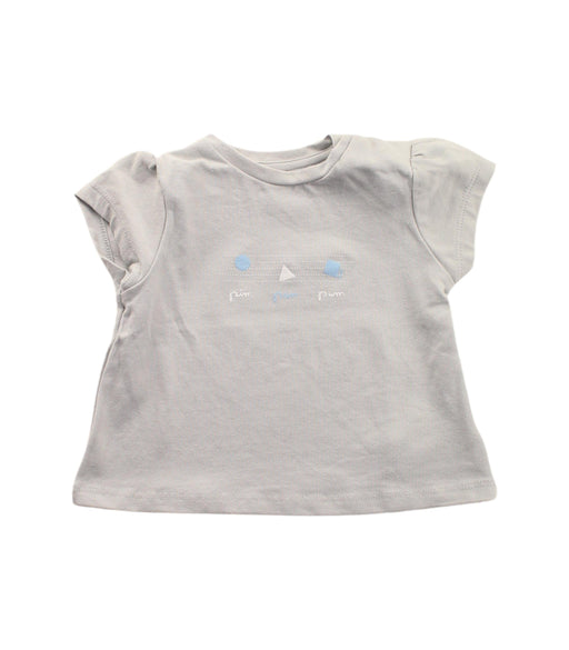 A Grey Short Sleeve T Shirts from Knot in size 0-3M for girl. (Front View)