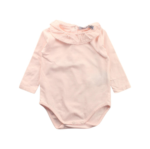 A Pink Long Sleeve Bodysuits from Knot in size 3-6M for girl. (Front View)