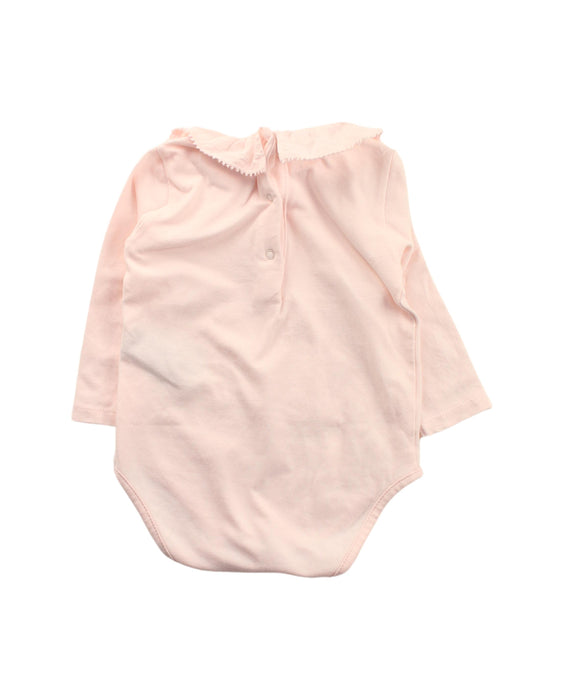 A Pink Long Sleeve Bodysuits from Knot in size 3-6M for girl. (Back View)
