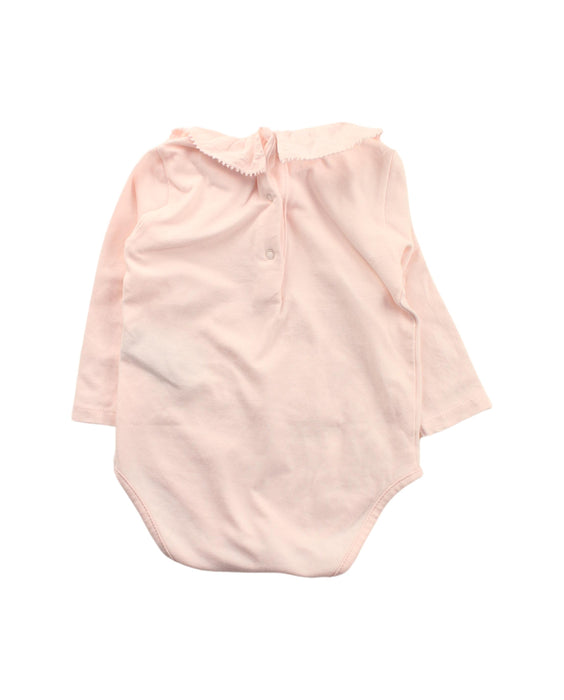 A Pink Long Sleeve Bodysuits from Knot in size 3-6M for girl. (Back View)