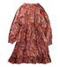 A Brown Long Sleeve Dresses from Velveteen in size 8Y for girl. (Back View)