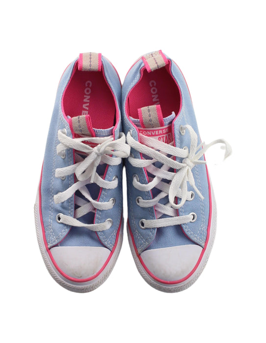 A Blue Sneakers from Converse in size 7Y for girl. (Back View)