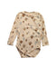 A Beige Long Sleeve Bodysuits from Soft Gallery in size 12-18M for neutral. (Front View)
