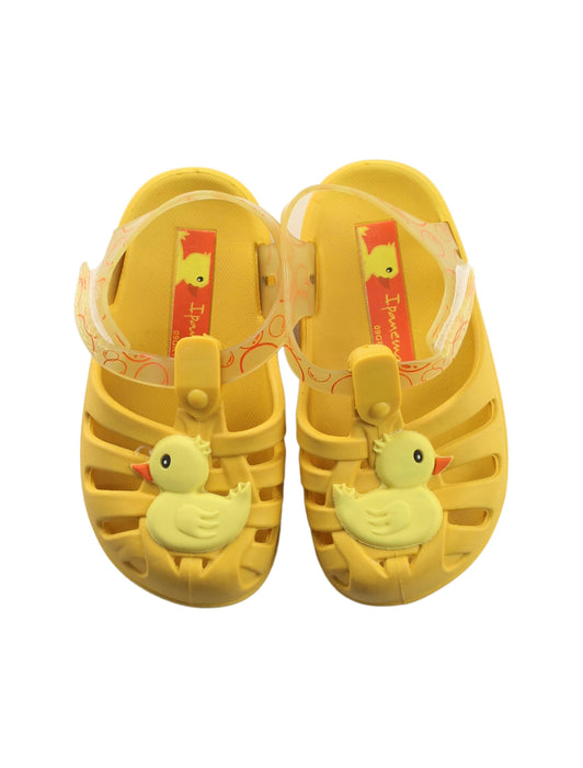 A Yellow Sandals from Ipanema in size 18-24M for girl. (Back View)