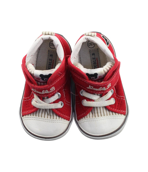 A Red Sneakers from Miki House in size 18-24M for boy. (Back View)