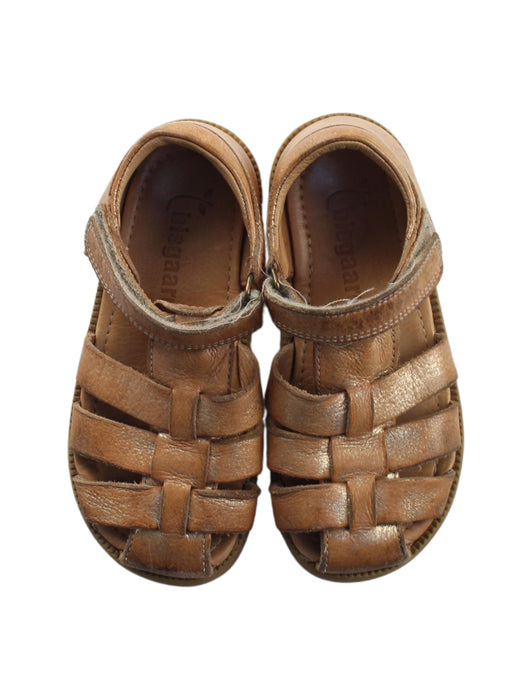 A Brown Sandals from Bisgaard in size 4T for boy. (Back View)