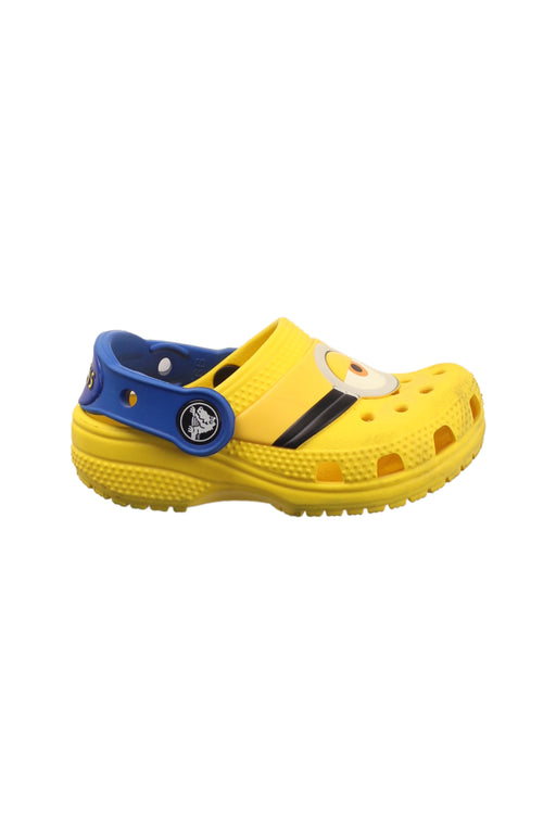 A Yellow Sandals from Crocs in size 18-24M for boy. (Front View)