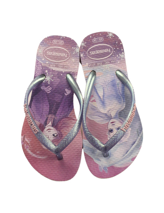 A Grey Flip Flops from Havaianas in size 4T for girl. (Back View)