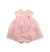 A Pink Short Sleeve Rompers from Kingkow in size 0-3M for girl. (Front View)