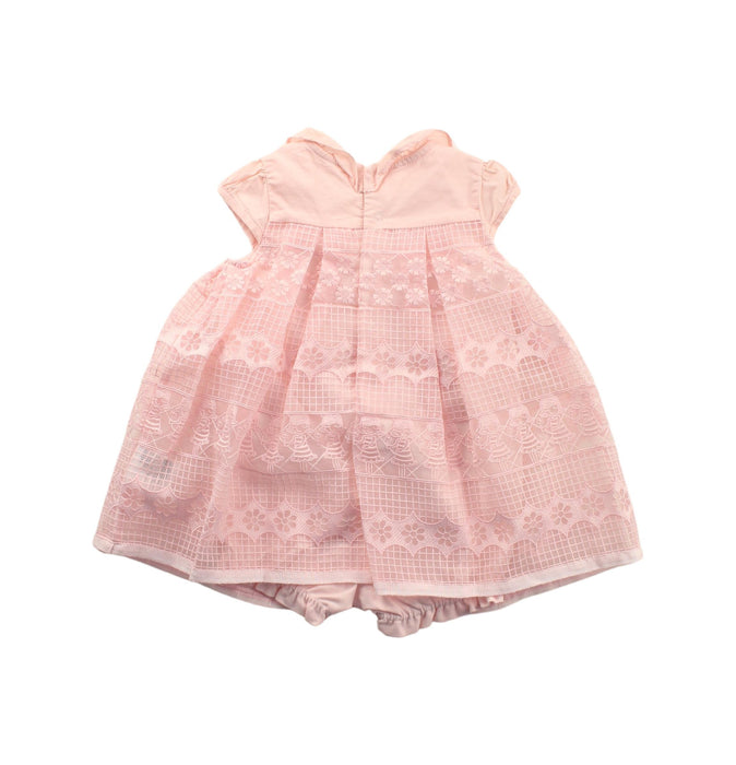 A Pink Short Sleeve Rompers from Kingkow in size 0-3M for girl. (Back View)