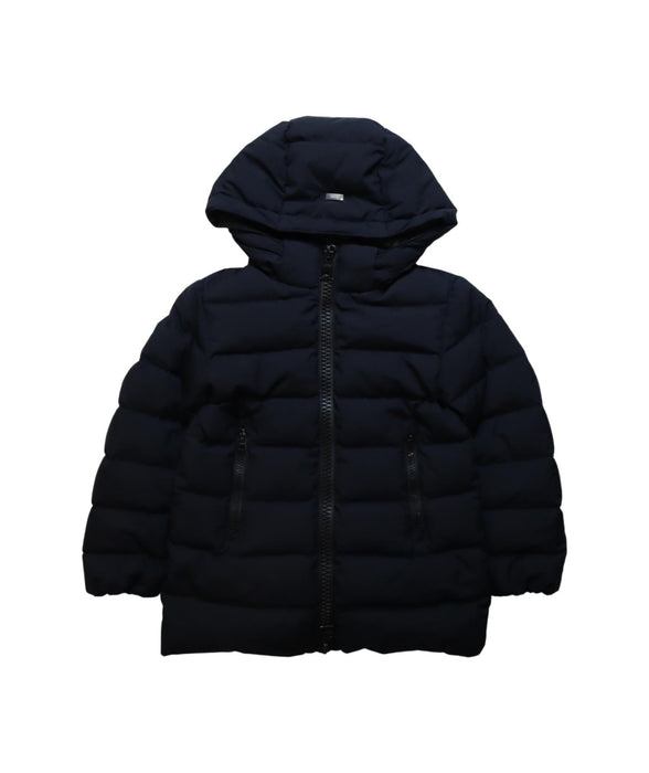 A Black Puffer/Quilted Jackets from Herno in size 4T for neutral. (Front View)