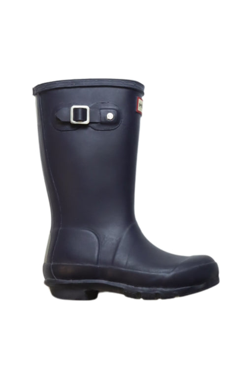 A Black Rain Boots from Hunter in size 5T for boy. (Front View)